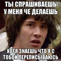 ты спрашиваешь у меня че делаешь хотя знаешь что я с тобой переписываюсь