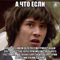 а что если лаша на самом деле рассматривает наши посты на стене через призму виртуального рестлинга, и в своей секретной лаборатории дает этим плеям оценку?