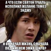 а что если святой грааль исполнил желание томоэ энджу и он начал жизнь с начала под именем эмия широ?