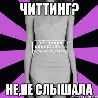 читтинг? не,не слышала