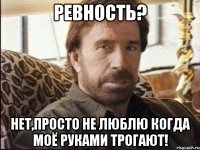 ревность? нет,просто не люблю когда моё руками трогают!