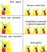 Фанаты Linkin Park Поздравить Шиноду с Днем Рождения! Весь день!