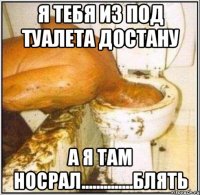 я тебя из под туалета достану а я там носрал..............блять