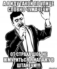 а я иду такой по улице словно чумачечи! от страха шоб не жмуриться я налажу в штанечи!!!