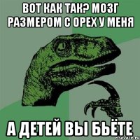 вот как так? мозг размером с орех у меня а детей вы бьёте