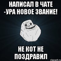 написал в чате -ура новое звание! не кот не поздравил