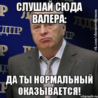 слушай сюда валера: да ты нормальный оказывается!