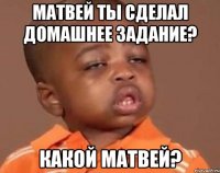 матвей ты сделал домашнее задание? какой матвей?