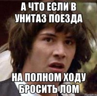 а что если в унитаз поезда на полном ходу бросить лом