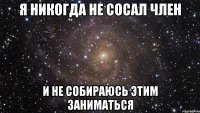 я никогда не сосал член и не собираюсь этим заниматься