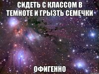 сидеть с классом в темноте и грызть семечки офигенно