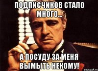 подписчиков стало много... а посуду за меня вымыть некому!