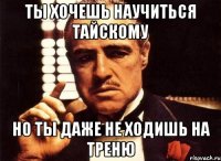 ты хочешь научиться тайскому но ты даже не ходишь на треню