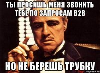 ты просишь меня звонить тебе по запросам b2b но не берешь трубку