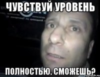 чувствуй уровень полностью. сможешь?