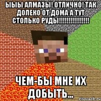 ыыы алмазы! отлично! так долеко от дома а тут столько руды!!! чем-бы мне их добыть...