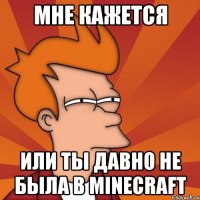 мне кажется или ты давно не была в minecraft