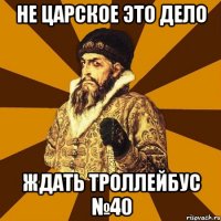 не царское это дело ждать троллейбус №40