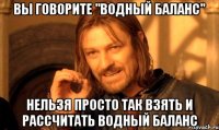 вы говорите "водный баланс" нельзя просто так взять и рассчитать водный баланс