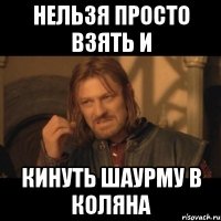 нельзя просто взять и кинуть шаурму в коляна