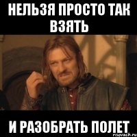 нельзя просто так взять и разобрать полет