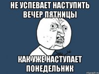 не успевает наступить вечер пятницы как уже наступает понедельник