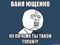 ваня ющенко ну почему ты такой тупой?!