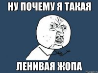 ну почему я такая ленивая жопа