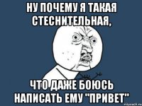 ну почему я такая стеснительная, что даже боюсь написать ему "привет"