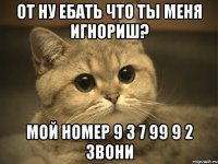 от ну ебать что ты меня игнориш? мой номер 9 3 7 99 9 2 звони