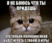 я не боюсь что ты придешь это только половина меня будет играть с тобою в игры