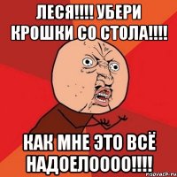 леся!!! убери крошки со стола!!! как мне это всё надоелоооо!!!