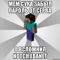 mem сука забыл пароль от серва о вспомнил notch.ebanet