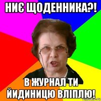 ниє щоденника?! в журнал ти йидиницю вліплю!