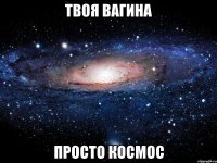 твоя вагина просто космос