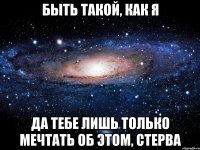 быть такой, как я да тебе лишь только мечтать об этом, стерва