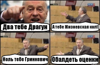 Два тебе Драгун А тебе Жизневская кол! Ноль тебе Гринкевич Обалдеть оценки