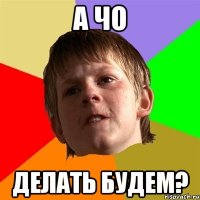 а чо делать будем?