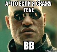 а что если я скажу тебе вв