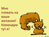 Мне плевать на ваши желания! Командую тут я!