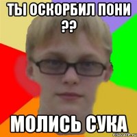 ты оскорбил пони ?? молись сука