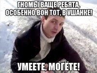 гномы ваще ребята, особенно вон тот, в ушанке! умеете, могёте!