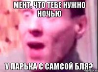 мент, что тебе нужно ночью у ларька с самсой бля?