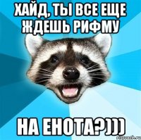 хайд, ты все еще ждешь рифму на енота?)))