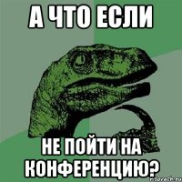 а что если не пойти на конференцию?