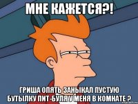 мне кажется?! гриша опять заныкал пустую бутылку пит-буля у меня в комнате ?