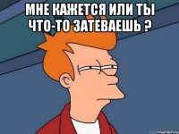 мне кажется или ты что-то затеваешь ? 