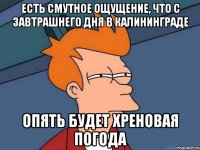 есть смутное ощущение, что с завтрашнего дня в калининграде опять будет хреновая погода