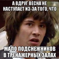 а вдруг весна не наступает из-за того, что мало подснежников в тренажерных залах