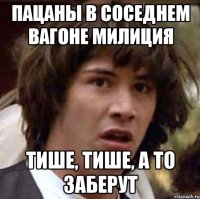 пацаны в соседнем вагоне милиция тише, тише, а то заберут